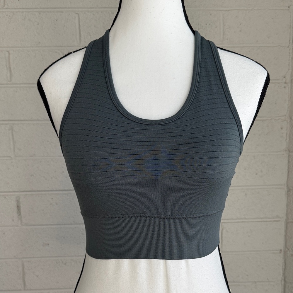 Alphalete Charcoal Ribbed Sports Bra